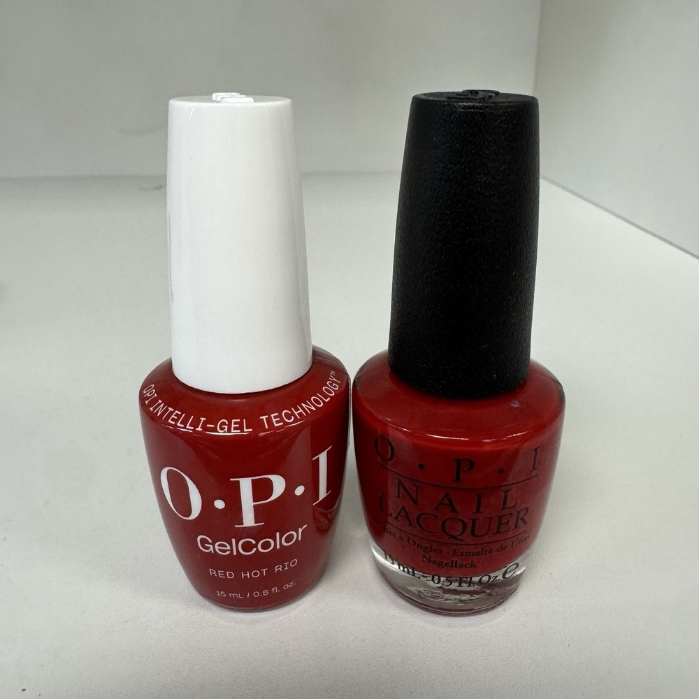 OPI GELCOLOR + Duo MATCHING GEL POLISH RED HOT RIO (GC A70 / NL A70)